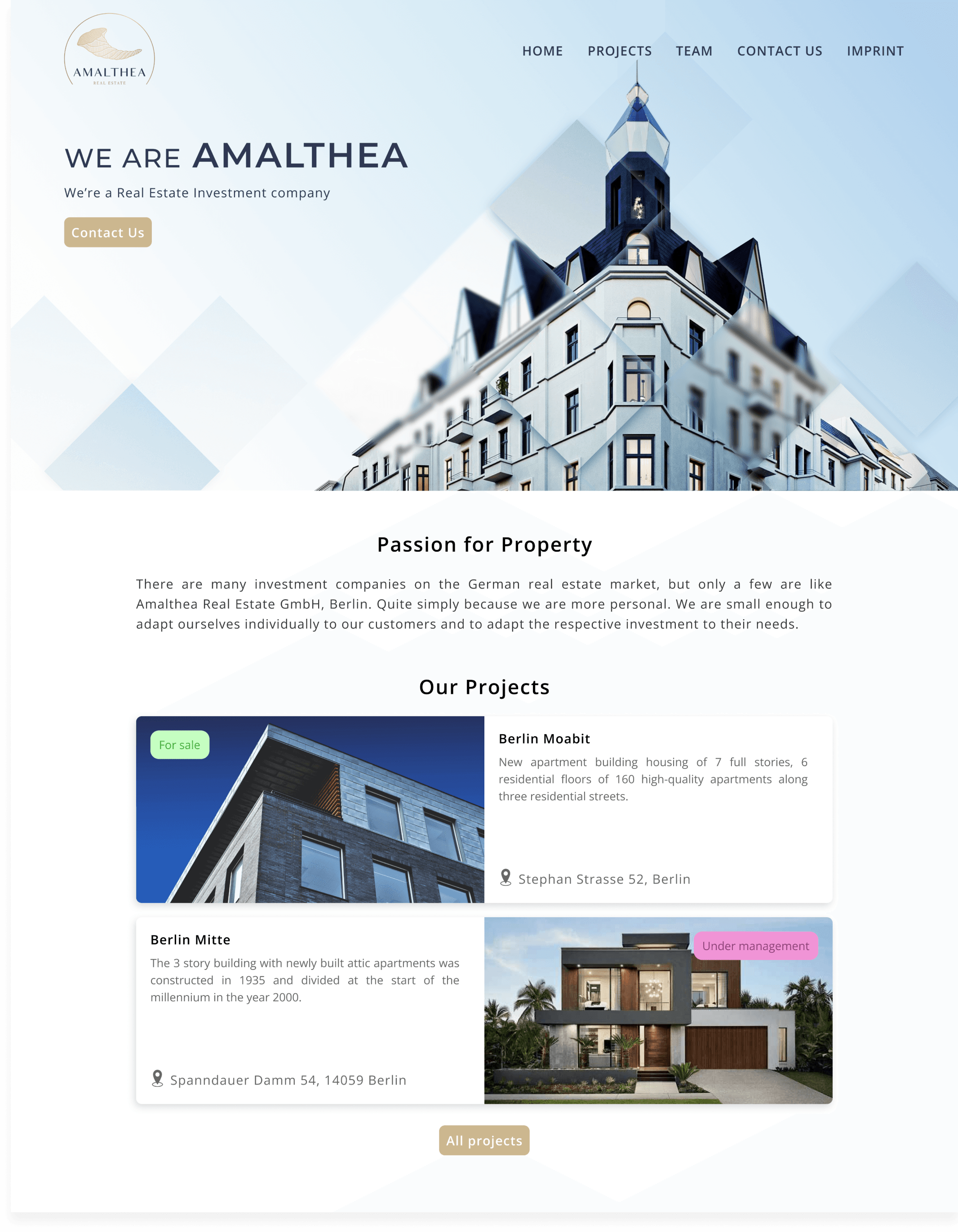 Amaltheare site preview