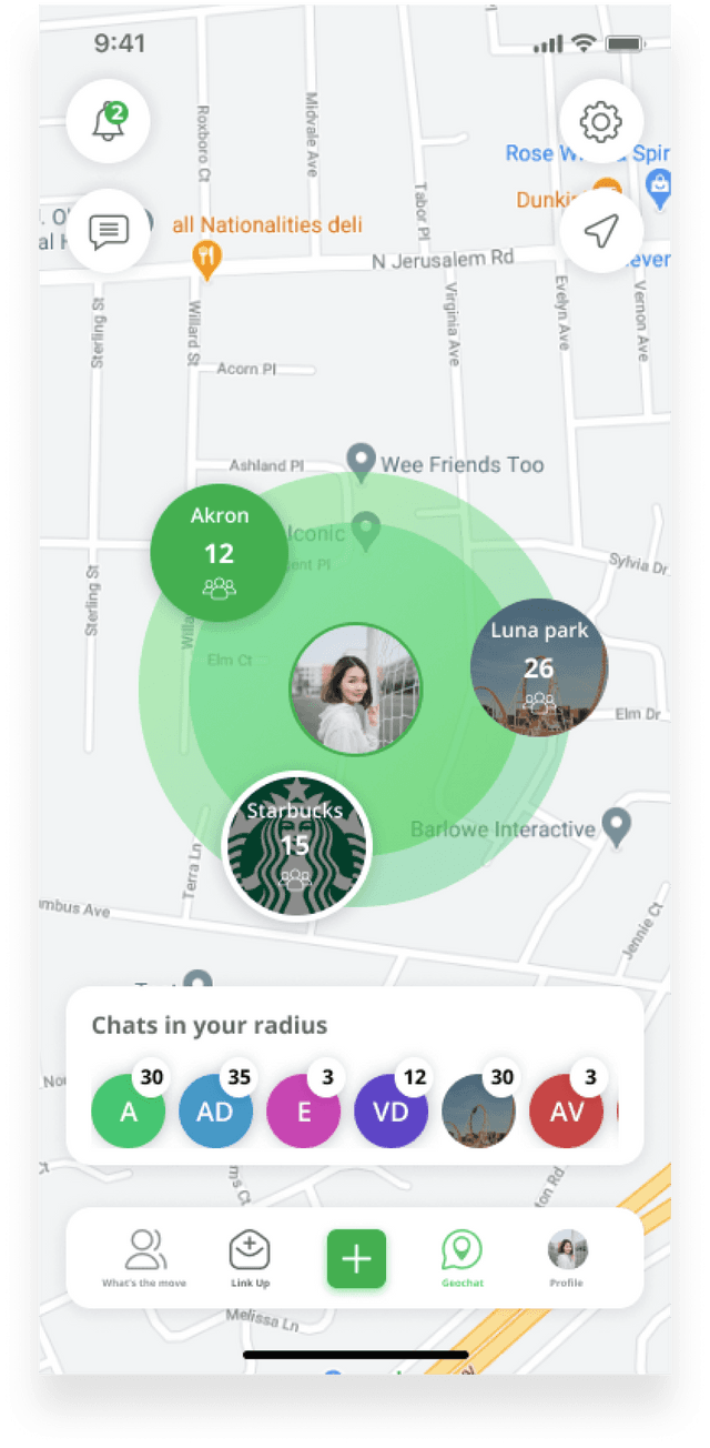 linkapp nearby places screen